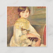 Pierre Auguste renoir - Julie Manet met kat Vierkante Visitekaartje (Voorkant)