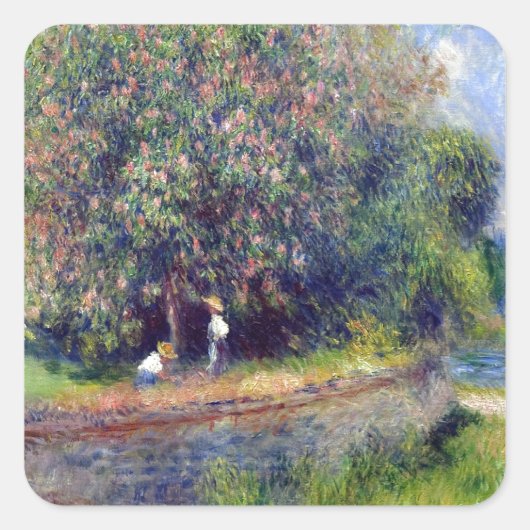 Pierre-Auguste Renoir Kastanjeboom Vierkante Sticker (Voorkant)