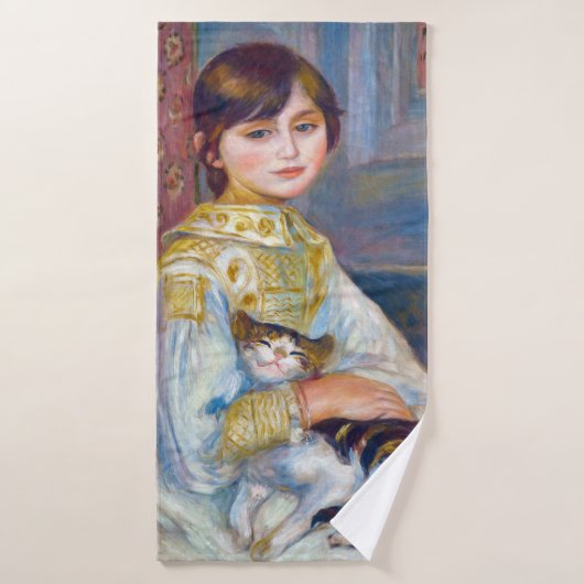 Pierre-Auguste Renoir - Kind met Kat Bad Handdoek (Badhanddoek)