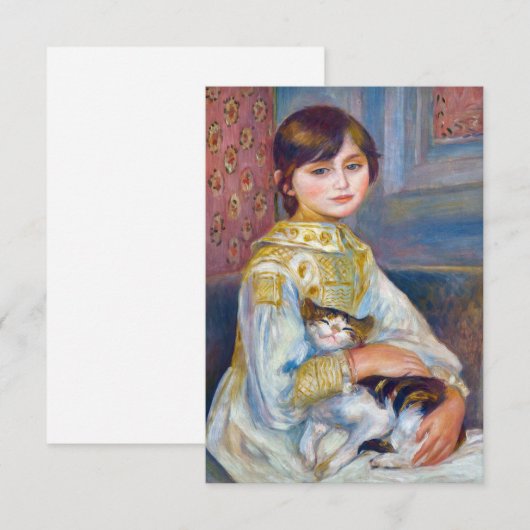 Pierre-Auguste Renoir - Kind met Kat Bedankkaart (Voorkant / Achterkant)