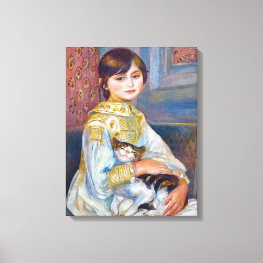 Pierre-Auguste Renoir - Kind met Kat Canvas Afdruk (Voorkant)