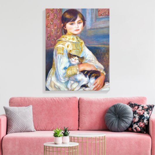 Pierre-Auguste Renoir - Kind met Kat Canvas Afdruk (Insitu (Woonkamer))