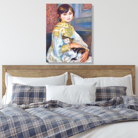 Pierre-Auguste Renoir - Kind met Kat Canvas Afdruk (Insitu (Slaapkamer))