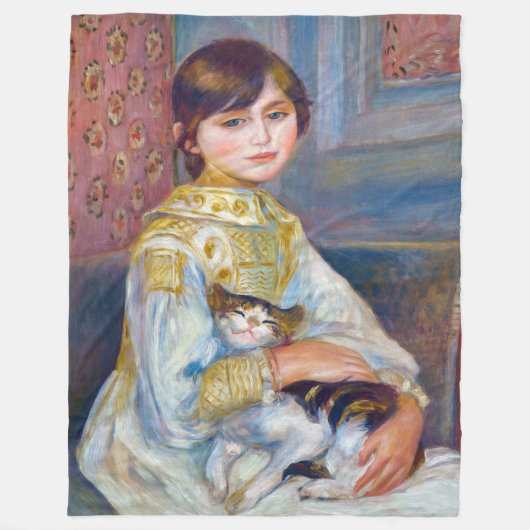 Pierre-Auguste Renoir - Kind met Kat Fleece Deken (Voorkant)