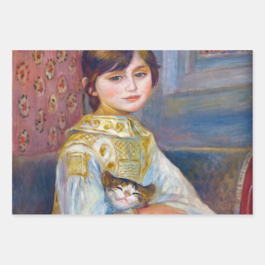 Pierre-Auguste Renoir - Kind met Kat Inpakpapier Vel (Voorkant 2)