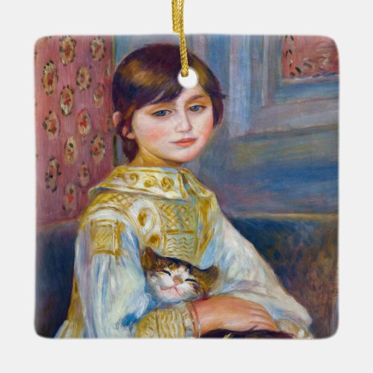 Pierre-Auguste Renoir - Kind met Kat Keramisch Ornament (Voorkant)