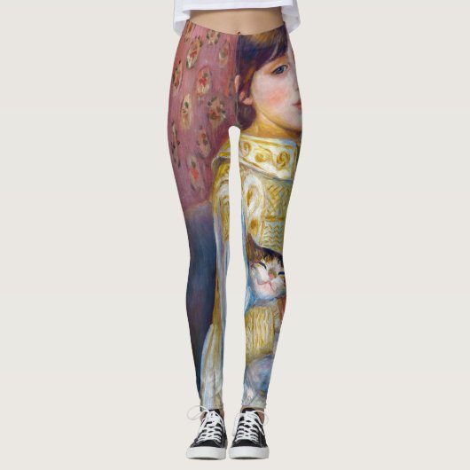 Pierre-Auguste Renoir - Kind met Kat Leggings (Voorkant)