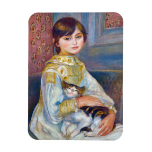 Pierre-Auguste Renoir - Kind met Kat Magneet