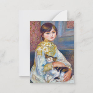 Pierre-Auguste Renoir - Kind met kat Notitiekaartje