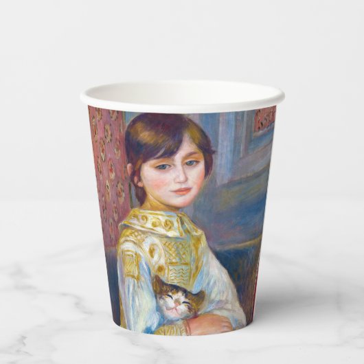 Pierre-Auguste Renoir - Kind met Kat Papieren Bekers (Achterkant)