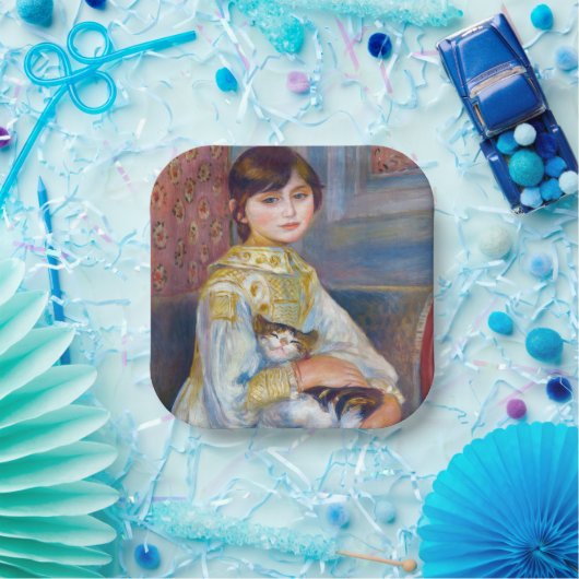 Pierre-Auguste Renoir - Kind met Kat Papieren Bordje (Feest)