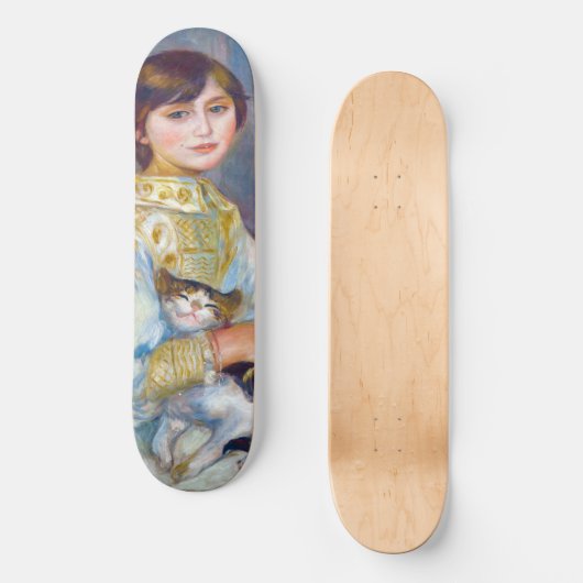 Pierre-Auguste Renoir - Kind met Kat Persoonlijk Skateboard (Voorkant)