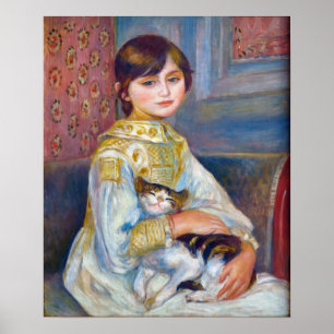 Pierre-Auguste Renoir - Kind met Kat Poster