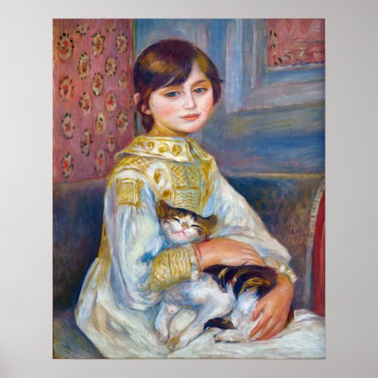 Pierre-Auguste Renoir - Kind met kat Poster (Voorkant)