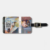 Pierre-Auguste Renoir - Kind met Kat - QR-code Bagagelabel (Voorkant horizontaal)