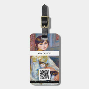 Pierre-Auguste Renoir - Kind met Kat - QR-code Bagagelabel