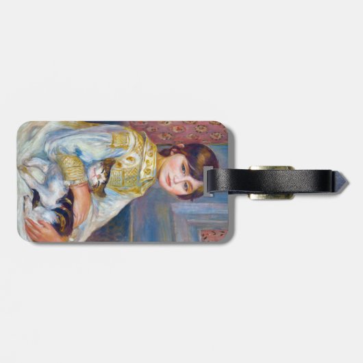 Pierre-Auguste Renoir - Kind met Kat - QR-code Bagagelabel (Achterkant horizontaal)