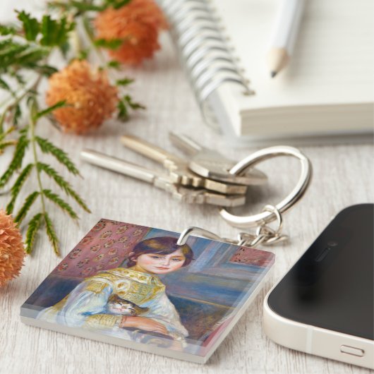 Pierre-Auguste Renoir - Kind met Kat Sleutelhanger (Voorkant Rechts)