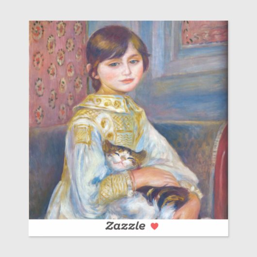 Pierre-Auguste Renoir - Kind met Kat Sticker (Vel)