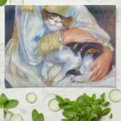 Pierre-Auguste Renoir - Kind met Kat Theedoek (Gevouwen)