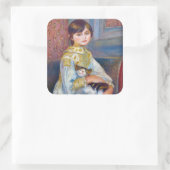 Pierre-Auguste Renoir - Kind met Kat Vierkante Sticker (Tas)