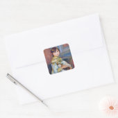 Pierre-Auguste Renoir - Kind met Kat Vierkante Sticker (Envelop)