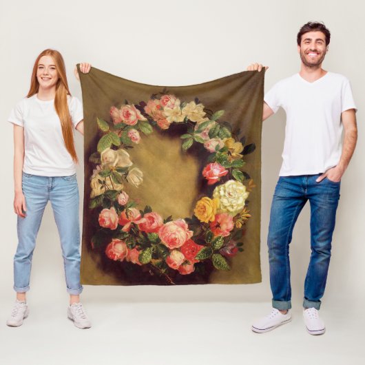 Pierre-Auguste Renoir - Kroon van Rozen Fleece Deken (In situ)