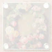 Pierre-Auguste Renoir - Kroon van Rozen Glazen Onderzetter (Achterkant)