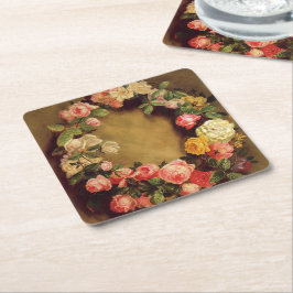 Pierre-Auguste Renoir - Kroon van Rozen Kartonnen Onderzetters