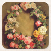Pierre-Auguste Renoir - Kroon van Rozen Kartonnen Onderzetters (Voorkant)