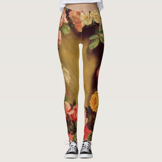 Pierre-Auguste Renoir - Kroon van Rozen Leggings (Voorkant)