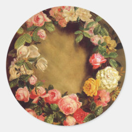 Pierre-Auguste Renoir - Kroon van Rozen Ronde Sticker