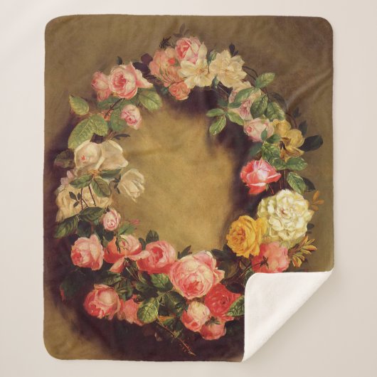 Pierre-Auguste Renoir - Kroon van Rozen Sherpa Deken (Voorkant)