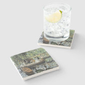 Pierre-Auguste Renoir - La Grenouillere Stenen Onderzetter (Zijkant)