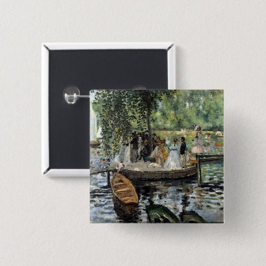 Pierre-Auguste Renoir - La Grenouillere Vierkante Button 5,1 Cm (Voorkant /achterkant)