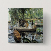 Pierre-Auguste Renoir - La Grenouillere Vierkante Button 5,1 Cm (Voorkant)