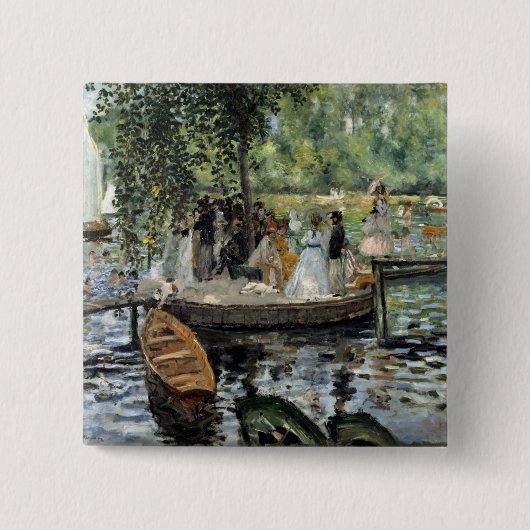Pierre-Auguste Renoir - La Grenouillere Vierkante Button 5,1 Cm (Voorkant)