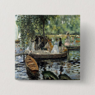 Pierre-Auguste Renoir - La Grenouillere Vierkante Button 5,1 Cm