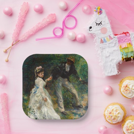 Pierre-Auguste Renoir - La Promenade Papieren Bordje (Feest)