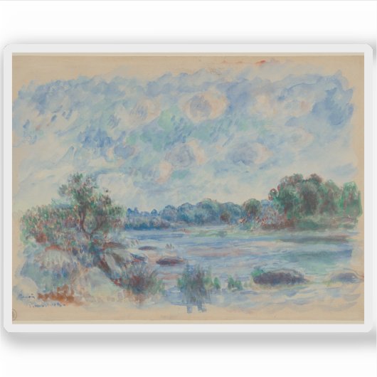 Pierre-Auguste Renoir - Landschap bij Pont-Aven Sticker (Voorkant)