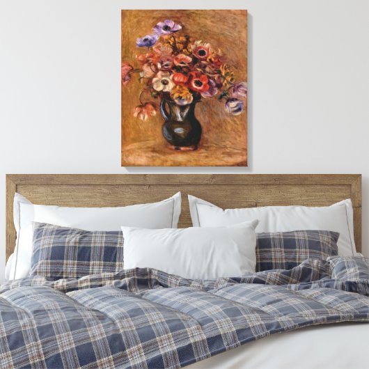 Pierre Auguste Renoir leeft nog steeds met Anemone Canvas Afdruk (Insitu (Slaapkamer))