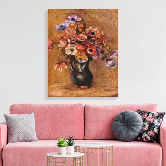 Pierre Auguste Renoir leeft nog steeds met Anemone Canvas Afdruk (Insitu (Woonkamer))