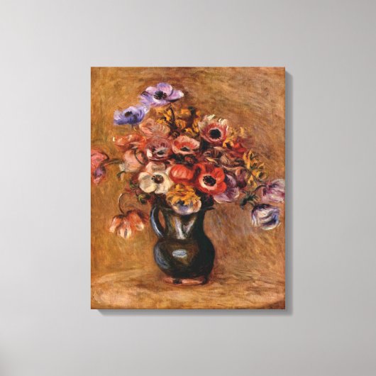 Pierre Auguste Renoir leeft nog steeds met Anemone Canvas Afdruk (Voorkant)