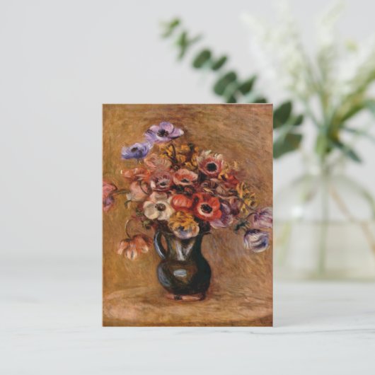 Pierre Auguste Renoir leeft nog steeds met Anemone Feestdagenkaart (Staand voorkant)