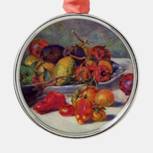 Pierre Auguste Renoir leeft nog steeds met fruit Metalen Ornament