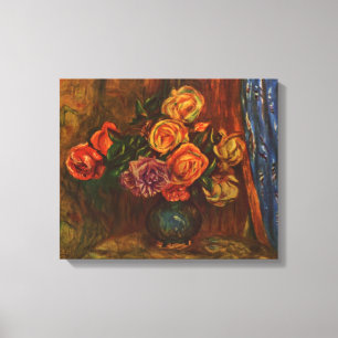 Pierre Auguste Renoir leeft nog steeds met Rozen Canvas Afdruk