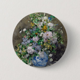 Pierre-Auguste Renoir - Lenteboeket Ronde Button 5,7 Cm