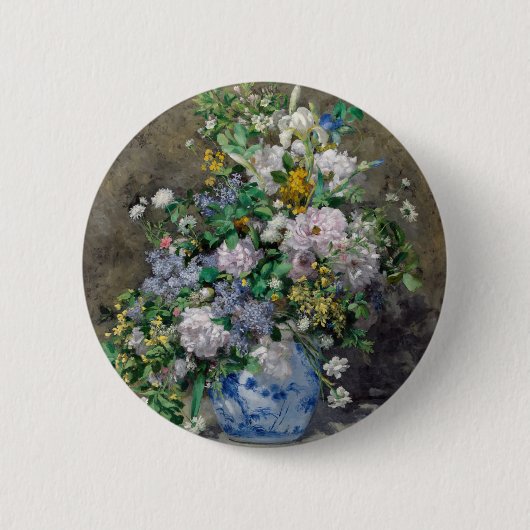 Pierre-Auguste Renoir - Lenteboeket Ronde Button 5,7 Cm (Voorkant)