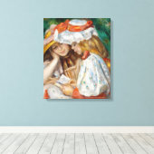 Pierre-Auguste Renoir - Lezen van twee meisjes Canvas Afdruk (Insitu (Houten vloer))