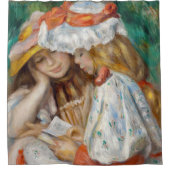 Pierre-Auguste Renoir - Lezen van twee meisjes Douchegordijn (Voorkant)